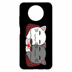 Чохол для Xiaomi Redmi Note 9 5G/Redmi Note 9T Сats with plaid and coffee - PrintSalon