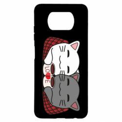 Чохол для Xiaomi Poco X3 Сats with plaid and coffee - PrintSalon