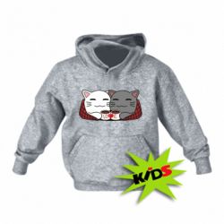 Дитяче худі Сats with plaid and coffee - PrintSalon