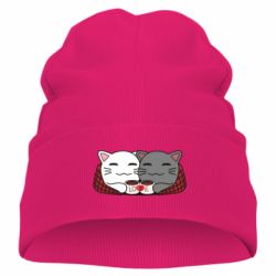 Дитяча шапка Сats with plaid and coffee - PrintSalon