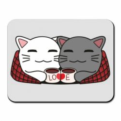 Килимок для миші Сats with plaid and coffee - PrintSalon
