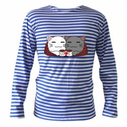 Тільник з довгим рукавом Сats with plaid and coffee - PrintSalon