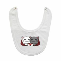 Слинявчик Сats with plaid and coffee - PrintSalon