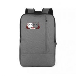 Рюкзак для ноутбука Сats with plaid and coffee - PrintSalon