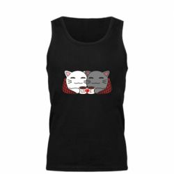 Майка чоловіча Сats with plaid and coffee - PrintSalon