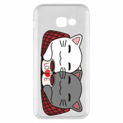 Чохол для Samsung A5 2017 Сats with plaid and coffee - PrintSalon