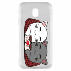 Чохол для Samsung J3 2017 Сats with plaid and coffee - PrintSalon