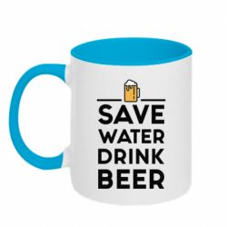 Чашка двокольорова Save water Drink beer