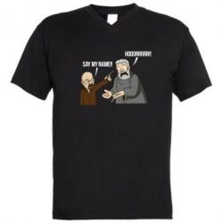 Чоловіча футболка з V-подібним вирізом Say my name!! - PrintSalon