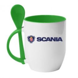 Чашка с ложкой Scania Logo - PrintSalon