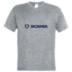 Мужская футболка  с V-образным вырезом Scania Logo - PrintSalon
