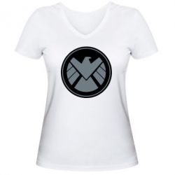 Женская футболка с V-образным вырезом Щ.И.Т.