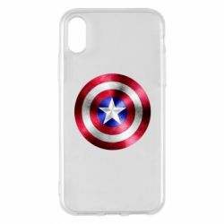 Чехол для iPhone X/Xs Щит кэпа - PrintSalon