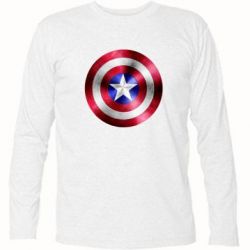 Футболка с длинным рукавом Щит кэпа - PrintSalon