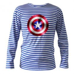 Тельняшка с длинным рукавом Щит кэпа - PrintSalon