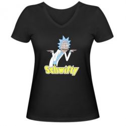 Женская футболка с V-образным вырезом Schwifty - PrintSalon
