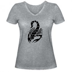 Женская футболка с V-образным вырезом Scorpio - PrintSalon