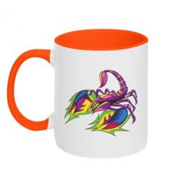 Чашка двухцветная 320ml Scorpion tattoo - PrintSalon