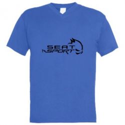 Мужская футболка  с V-образным вырезом SEAT SPORT - PrintSalon