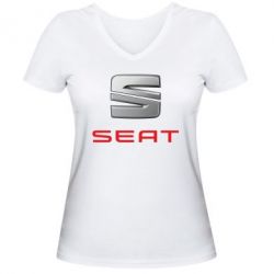 Женская футболка с V-образным вырезом Сеат - PrintSalon