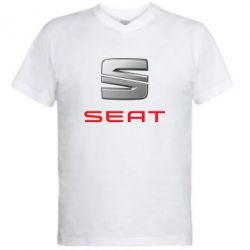 Мужская футболка  с V-образным вырезом Сеат - PrintSalon