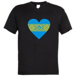 Чоловіча футболка з V-подібним вирізом Серце України - PrintSalon