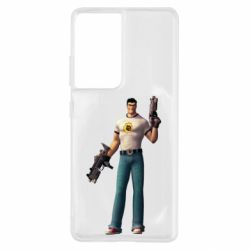Чехол для Samsung S21 Ultra Serious Sam with guns - PrintSalon