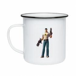 Кружка эмалированная Serious Sam with guns - PrintSalon