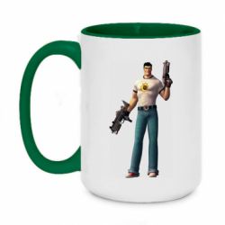 Чашка двухцветная 420ml Serious Sam with guns - PrintSalon
