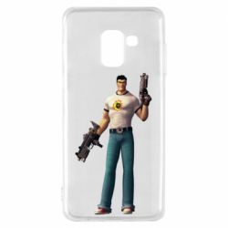 Чехол для Samsung A8 2018 Serious Sam with guns