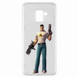 Чехол для Samsung A8+ 2018 Serious Sam with guns - PrintSalon