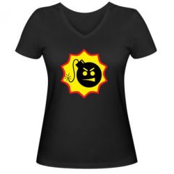 Женская футболка с V-образным вырезом Serious Sam - PrintSalon
