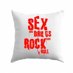 Подушка Sex, drugs and rock n roll-PrintSalon Подушка Sex, drugs and rock n roll