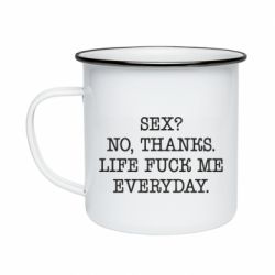 Кружка эмалированная Sex? No, tanks. - PrintSalon