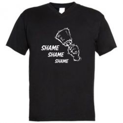 Чоловіча футболка з V-подібним вирізом Shame Shame Shame - PrintSalon