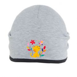 Шапка Cat, Flowers and Butterfly - PrintSalon