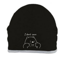 Шапка I don't care white - PrintSalon