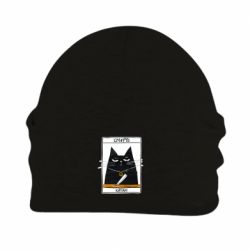 Шапка флисовая Чорний кіт - Смерть катам - PrintSalon