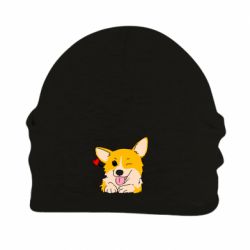 Шапка флисовая Cute Corgi Puppy - PrintSalon