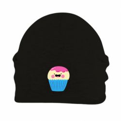 Шапка флисовая Funny cupcake with smile - PrintSalon