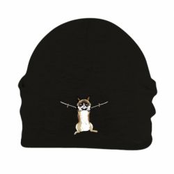 Шапка флисовая Grumpy Cat On The Rope - PrintSalon