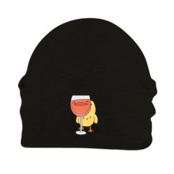 Шапка флисовая Качка і келих вина - PrintSalon