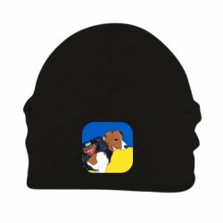 Шапка флисовая Патрон на фоне флага - PrintSalon