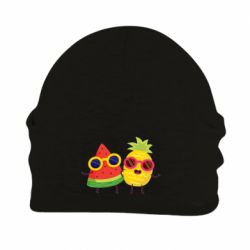 Шапка флисовая Pineapple with watermelon - PrintSalon