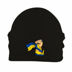 Шапка флисовая Рука с украинским флагом - PrintSalon