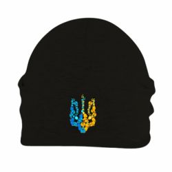 Шапка флісова Тризуб квіти Україна - PrintSalon