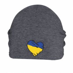 Шапка флисовая Украина сердце с царапинами