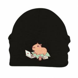 Шапка флисовая Capybara With Laptop - PrintSalon