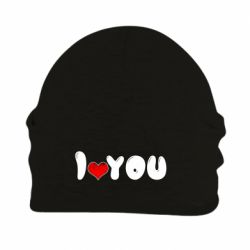 Шапка флисовая День Валентина I love you - PrintSalon
