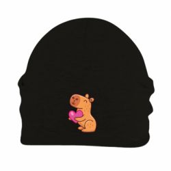 Шапка флісова Капібара серце